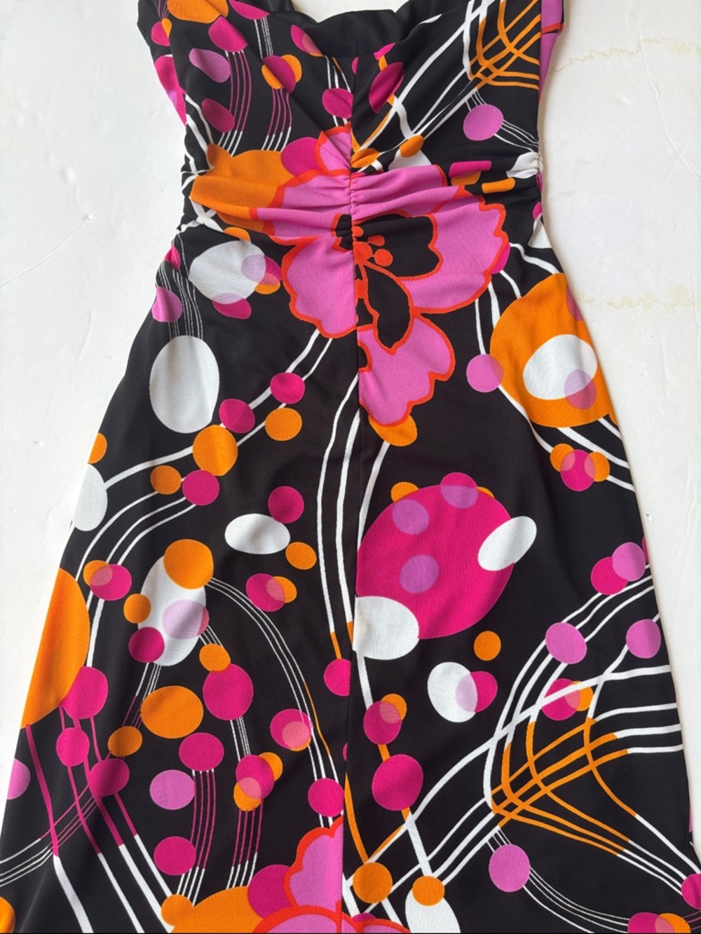90’s Vintage David Meister Halter Dress Designer Retro Y2K Asymmetrical Midi - Picture 11 of 17